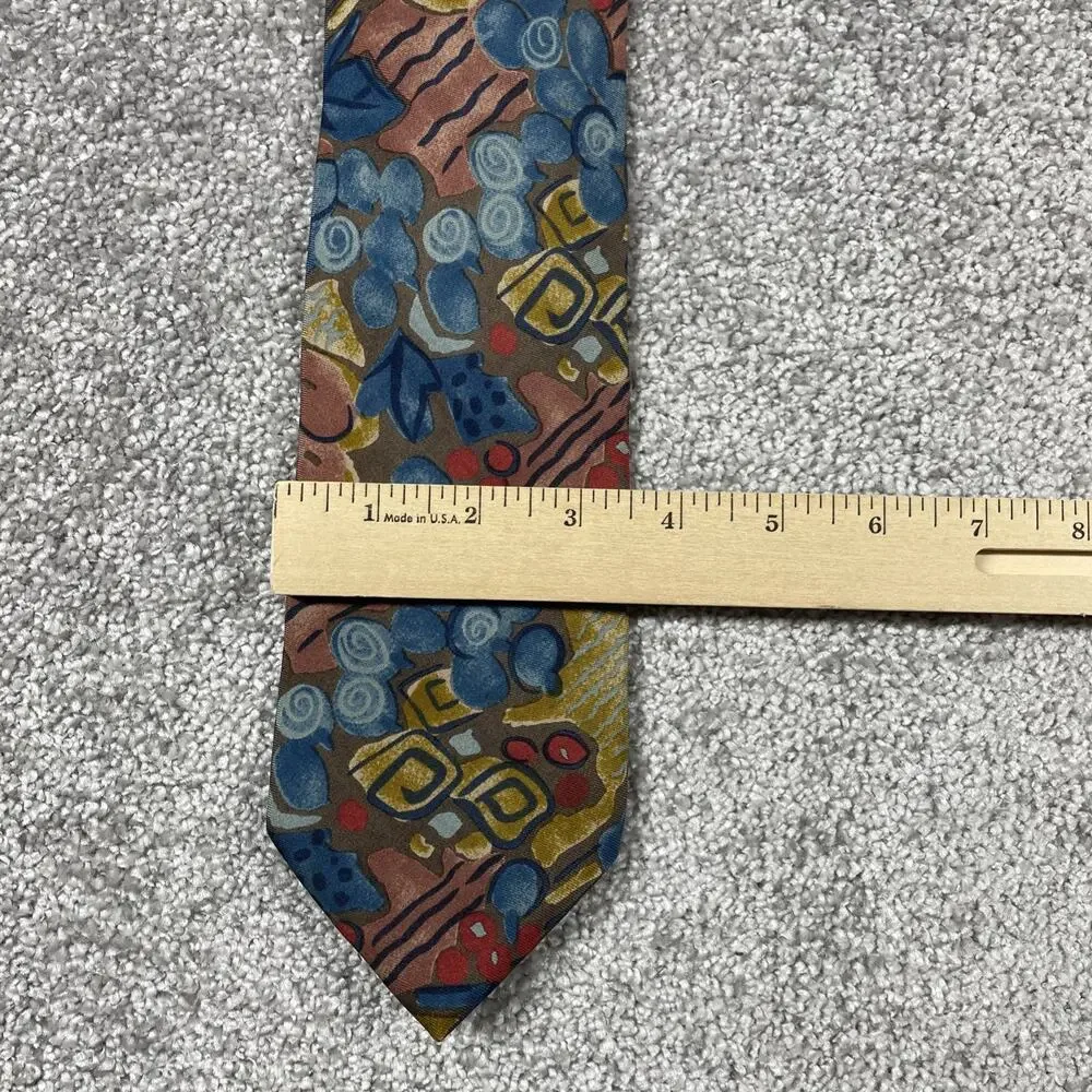 Ermenegildo Zegna Tie Silk Floral‎ Multicolor Artsy Made in Italy Vintage